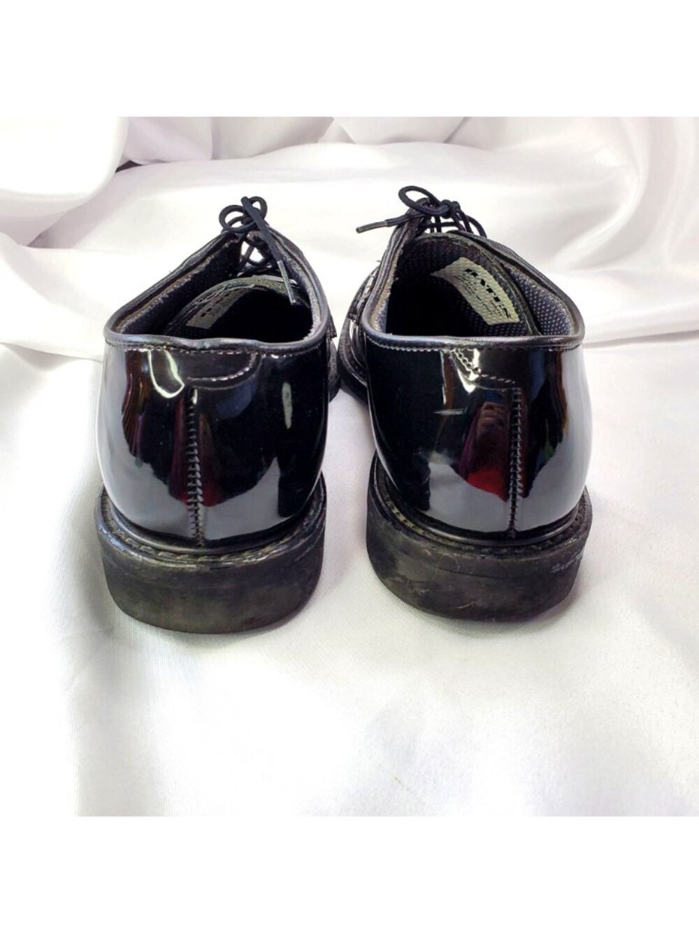 Bates High Gloss Black Oxford Dress Shoes Military Duty Mens 9.5E Vibram Leather - Picture 7 of 12